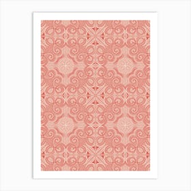 Pink Scrolls Repeated Art Print