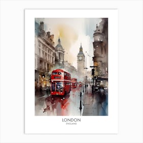 London England Watercolour Travel Poster 1 Art Print