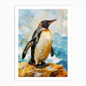Adlie Penguin Gold Harbour Oil Painting 1 Art Print
