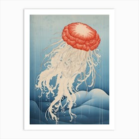 Lions Mane Jellyfish Traditional Japanese Illustration 3 Art Print