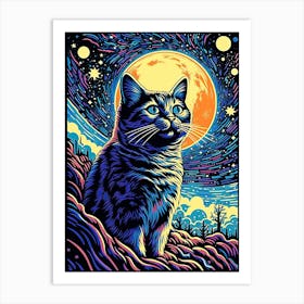 Astral Pawtacle, Psychedelic Cats series Art Print