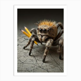 Spider With A Pencil Poster