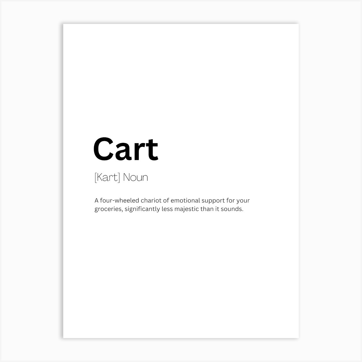 Cart Definition Meaning Art Print by Kaigozen