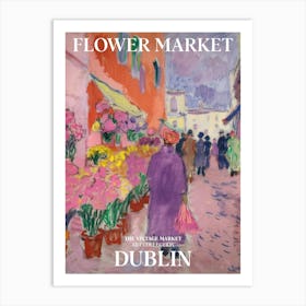 Vintage Flower Market Painting Dublin 2 Art Print