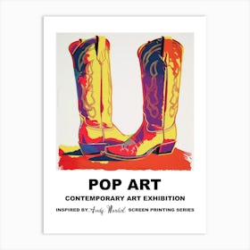 Poster Cowboy Boots Pop Art 3 Art Print