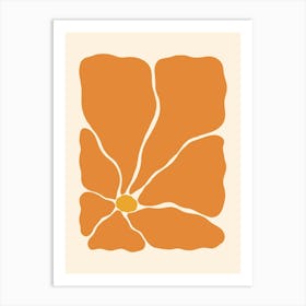 Abstract Flower 03 - Vibrant Orange Art Print