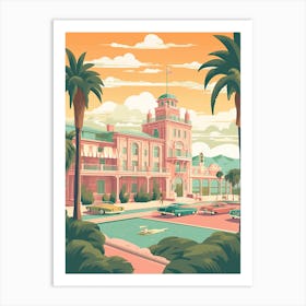 Santa Cruz California United States Travel Illustration 2 Art Print