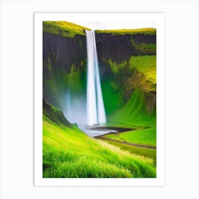 Skógafoss, Iceland Majestic, Beautiful & Classic (1) Art Print