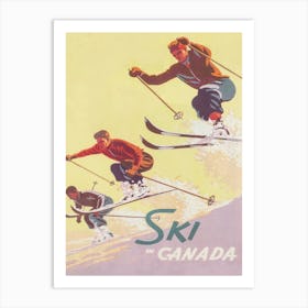 Ski In Canada Vintage Ski Poster 1 Art Print
