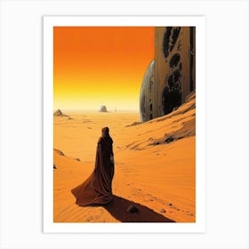 Dune Sunset Illustration Art Print