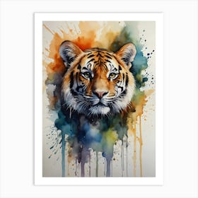 Tiger Watercolor Painting Art Print