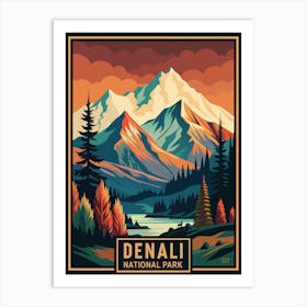 Denali National Park Vintage Art Print