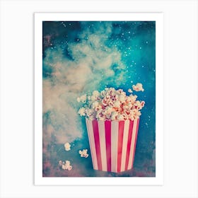 Galaxy Popcorn Polaroid Art Print