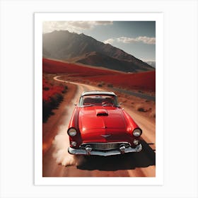 Classic Car On Dirt Road Art Print