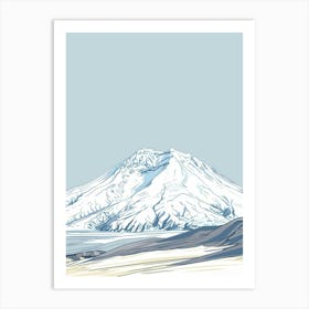 Mount St Helens Usa Color Line Drawing (8) Art Print