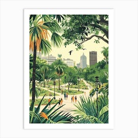 City Park Storybook Illustration 4 Art Print