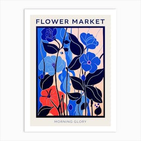 Blue Flower Market Poster Morning Glory 4 Art Print