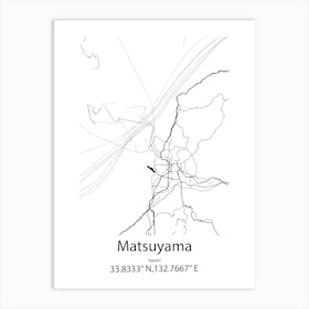 Matsuyama,Japan Minimalist Map Art Print