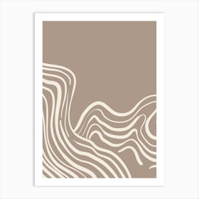 Neutral Wavy Lines Art Print