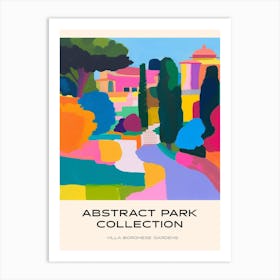 Abstract Park Collection Poster Villa Borghese Gardens Rome 2 Art Print