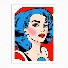 Chromatic Charisma: A Woman's Portrait in Neon Supergirl Art Print