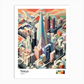Tokyo, Japan, Geometric Illustration 3 Poster Art Print