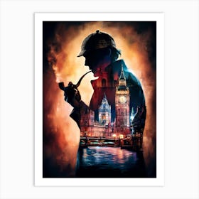 Sherlock Holmes Collage Art Painting #4 Art Print