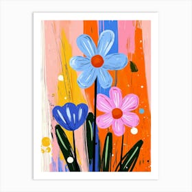 Flowers On A Canvas Art Print