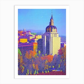 Spokane, City Us  Pointillism Art Print
