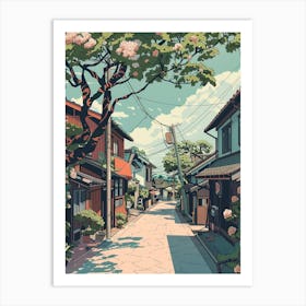 Sendai Japan 2 Retro Illustration Art Print