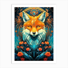 Fox Flow Dreamcatcher Art Print