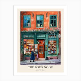 Stockholm Book Nook Bookshop 4 Poster Art Print