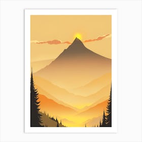 Misty Mountains Vertical Composition In Yellow Tone 43 Art Print