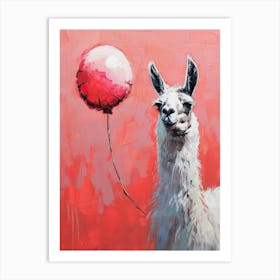Cute Llama 1 With Balloon Art Print