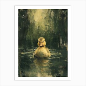 Cute Brushstrokes Ducklings 3 Art Print