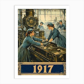 Aihrgdesign A Vintage Industrial Poster Showing Women Working 7331f995 9bd7 41e6 A605 Cfd038d60632 1 Art Print