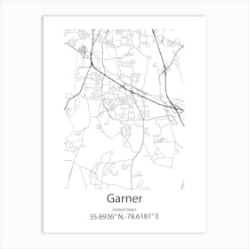 Garner,United States Minimalist Map Affiche