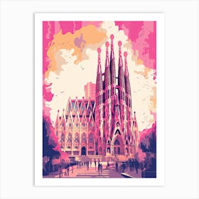 Barcelona In Risograph Style 1 Art Print