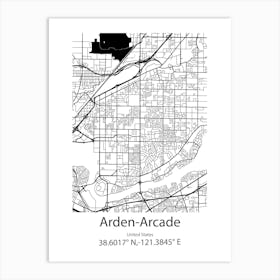 Arden Arcade,United States Minimalist Map Art Print