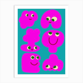 The Blobs (pink) Art Print