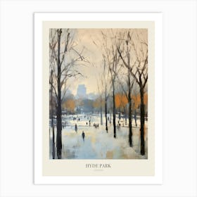 Winter City Park Poster Hyde Park London 6 Art Print