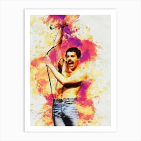 Smudge Freddie Mercury Live Band Queen Art Print