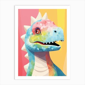 Colourful Dinosaur Saltasaurus 4 Art Print