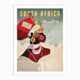 South Africa, Woman In Traditional Costume Art Print