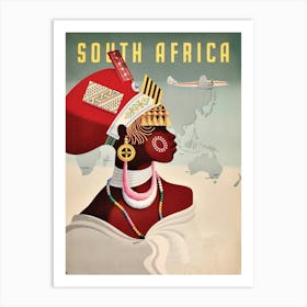 South Africa, Woman In Traditional Costume Affiche