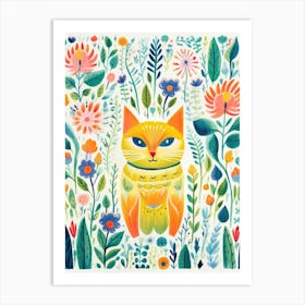 Cat In The Garden 4 Art Print