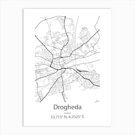 Drogheda,Ireland Minimalist Map Art Print