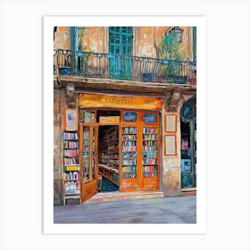 Barcelona Book Nook Bookshop 2 Art Print