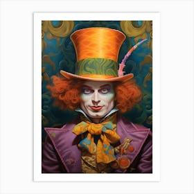 Alice In Wonderland The Mad Hatter Kitsch Art Print