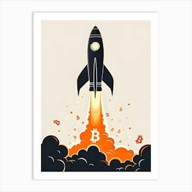 Bitcoin Rocket Art Print